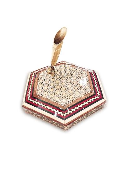 Hatem Desktop Hexagonal Single Pen Holder (Iran’s Handicraft) Size: 10 x 10 cm