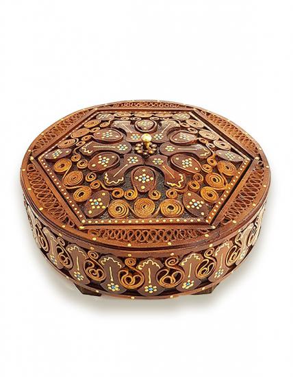 Leather art Candy Bowl - Dimensions: 20 cm