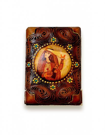 Iranian Handmade Leather Card Box (13.5cm x 9.5 cm)