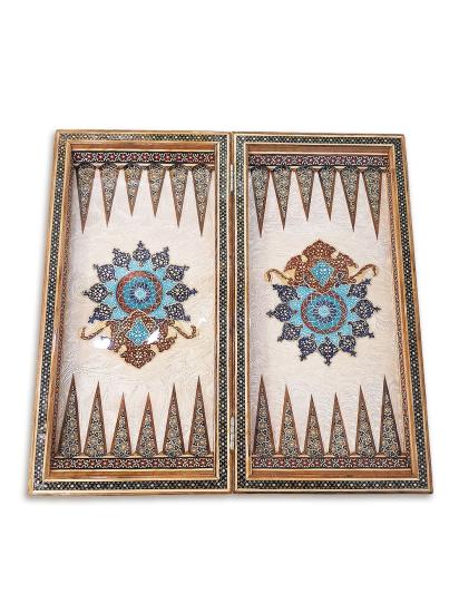 Handcrafted Khatam Backgammon and Chess 50 x 50 cm