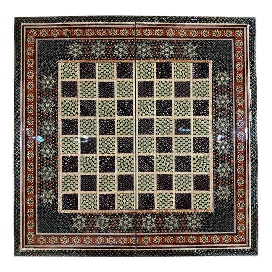 İran’ın El İşlemesi Hatem ve Minyatür Tavla ve Satranç - 50x50 CM