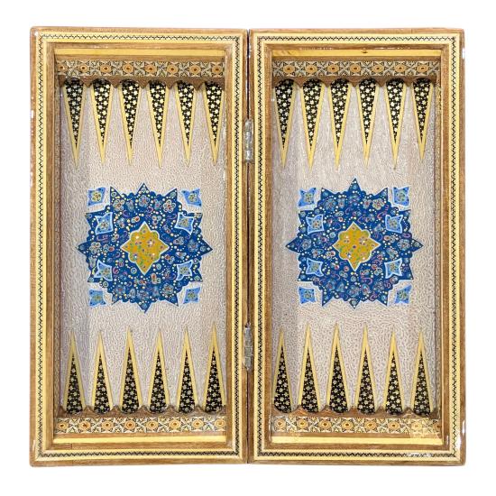 İran’ın El İşlemesi Hatem ve Minyatür Tavla ve Satranç - 30x30 CM