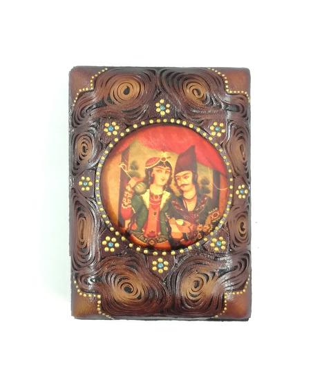 Iranian Handmade Leather Card Box (13.5cm x 9.5 cm)