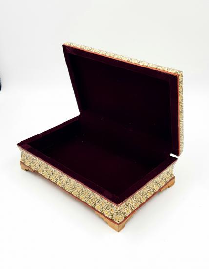 İran’ın El İşlemesi Hatem Sanatı Luks Mücevher Kutusu Ebat : ( 14 x 22 cm  )