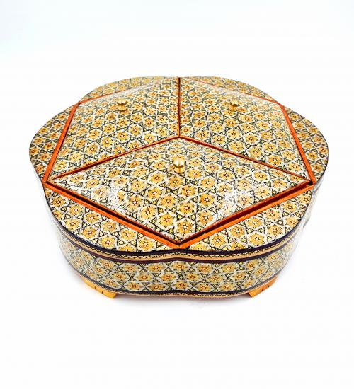 Iranian Handcrafted 3 Lid Candy Bowl (24 x 24 cm)