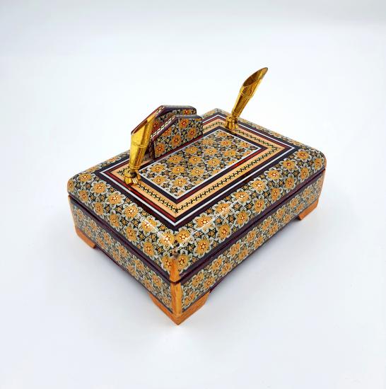 Khatam Desktop Luxury Pen Holder Size: 15 x 11 cm