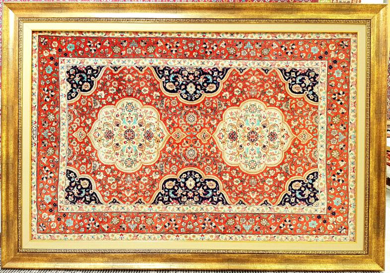 Iranian Handwoven Qum Carpet Size: ( 152 x 99 cm)