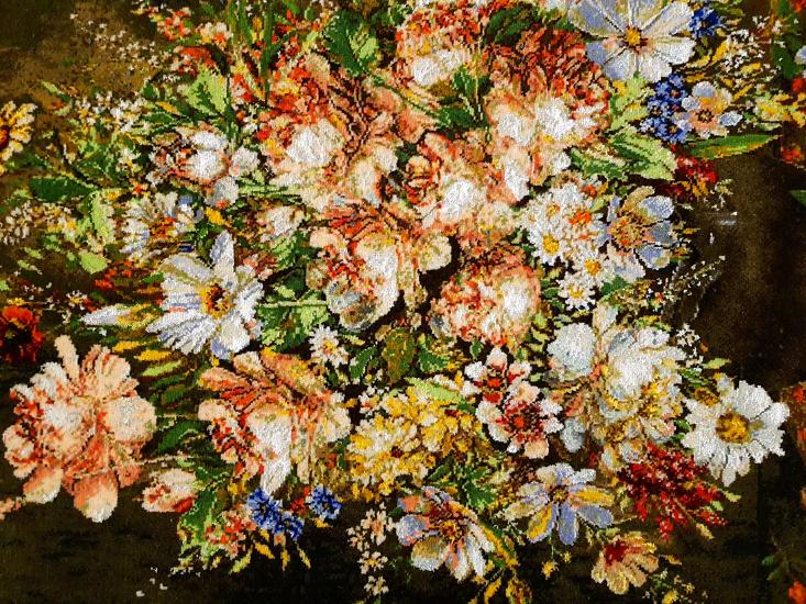 Iranian Handmade Tableau Rug (Flowers) 84 x 51 cm