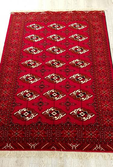 Persian handmade red Turkmen Carpet Size: ( 186 x 132 cm)