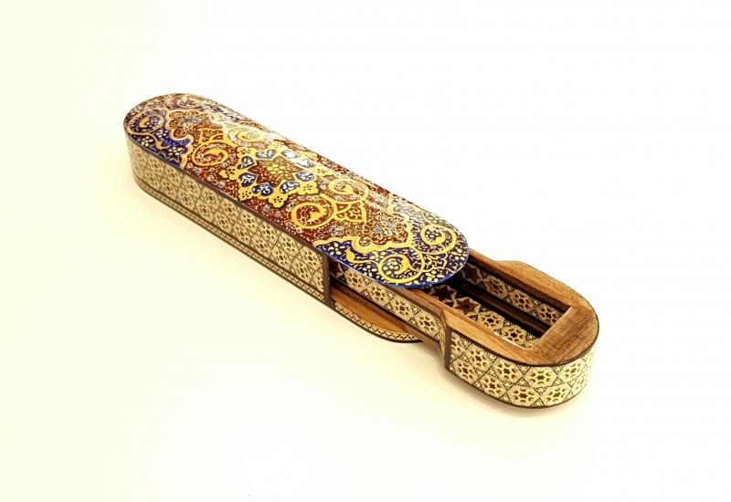 Khatam Fully Embroidered Pencil Case with Drawer 20 cm