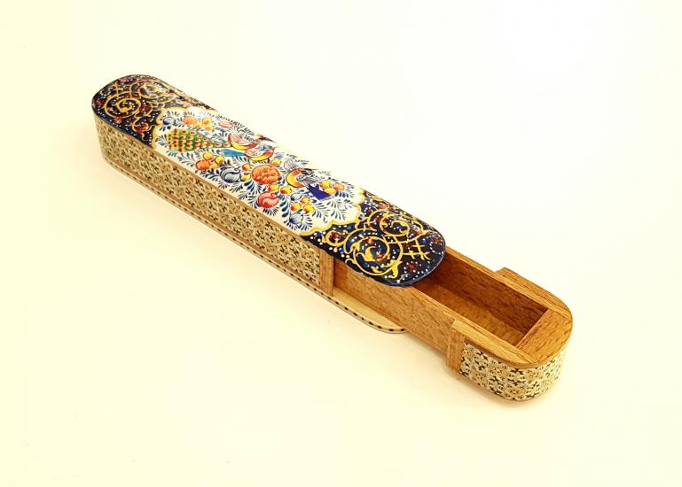 Khatam Fully Embroidered Pencil Case with Drawer 20 cm