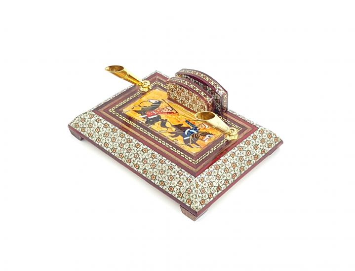 Khatam Desktop Luxury Pen Holder (Handicraft of Iran) Size: 11 x 15 cm