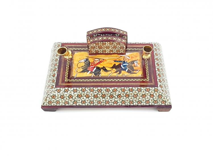 Khatam Desktop Luxury Pen Holder (Handicraft of Iran) Size: 11 x 15 cm