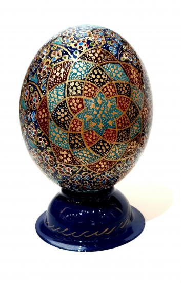 - Devekuşu Yumurtası İran’ın El İşlemesi - Uzunluğu: 20cm
