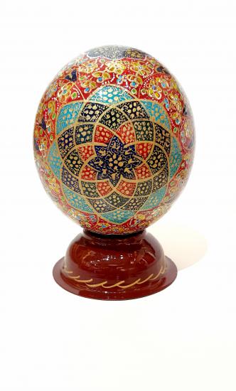 - Devekuşu Yumurtası İran’ın El İşlemesi - Uzunluğu: 20cm