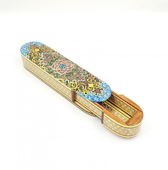 Khatam Fully Embroidered Pencil Case with Drawer 20 cm