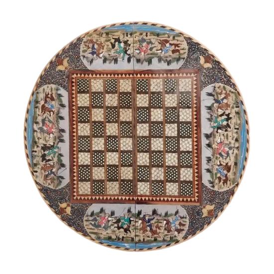 İran’ın El İşlemesi Luks Hatem Tavla ve Satranç (50 x 50) CM