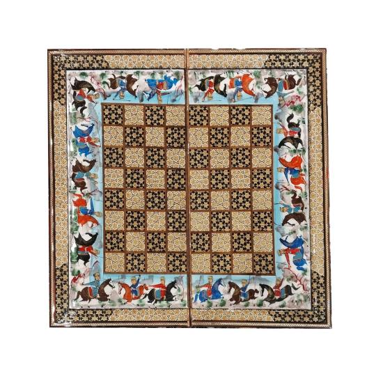 İran’ın El İşlemesi Luks Hatem Tavla ve Satranç (50 x 50) CM