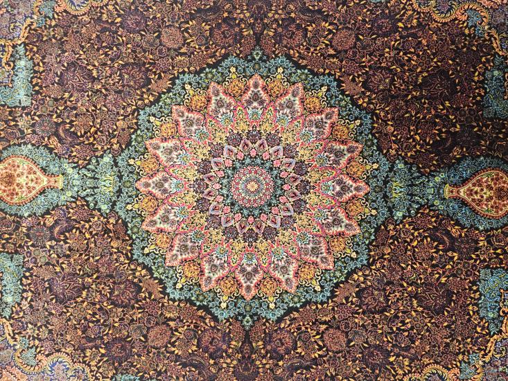120×180 Makina İpek Halısı | Klasik Medalyon Deseni | EBRISEM Gallery