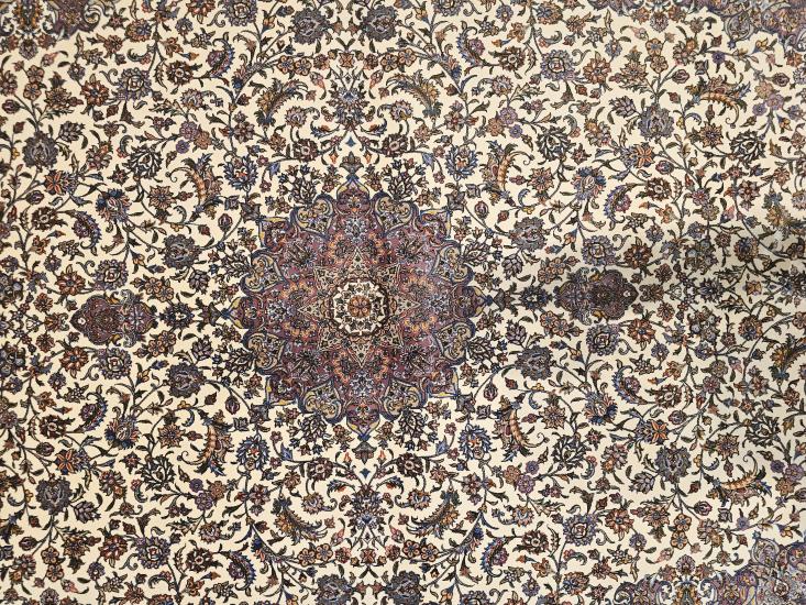 120×180 Makina İpek Halısı | Klasik Kaşan Deseni | EBRISEM Gallery
