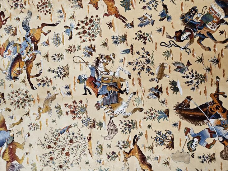 EBRISEM Gallery | İpek Görünümlü Makine Halısı | 200×300 cm | Av Sahnesi