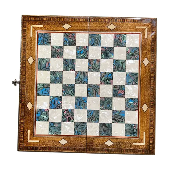 Sadaf İşlemeli Satranç | 26x26 cm El Sanatı | Ebrisem Gallery