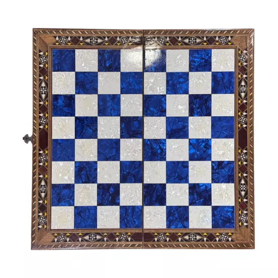 Sadaf İşlemeli Satranç | 44x44 cm El Sanatı | Ebrisem Gallery