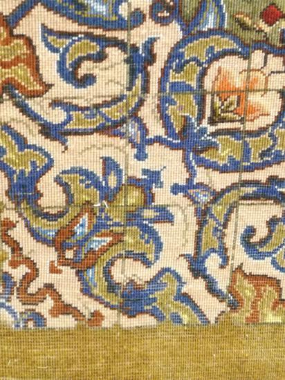 Iranian Hand-Woven Tableau Carpet (Nazar Ayeti)