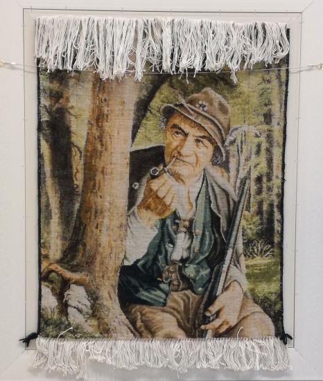 İran El Dokuması Tablo Halı (Gıtar Çalan) 