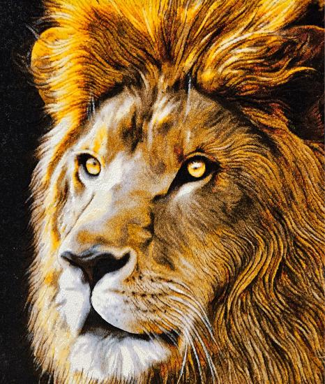 Iranian Hand-Woven Table Carpet (Lion)