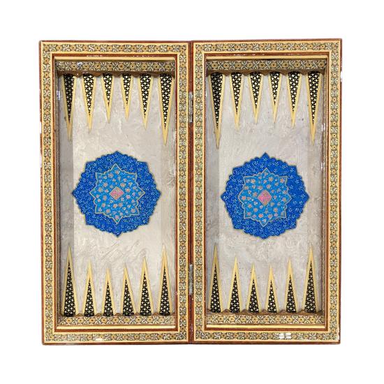 İran’ın El İşlemesi Hatem ve Minyatür Tavla ve Satranç - 40x40 CM