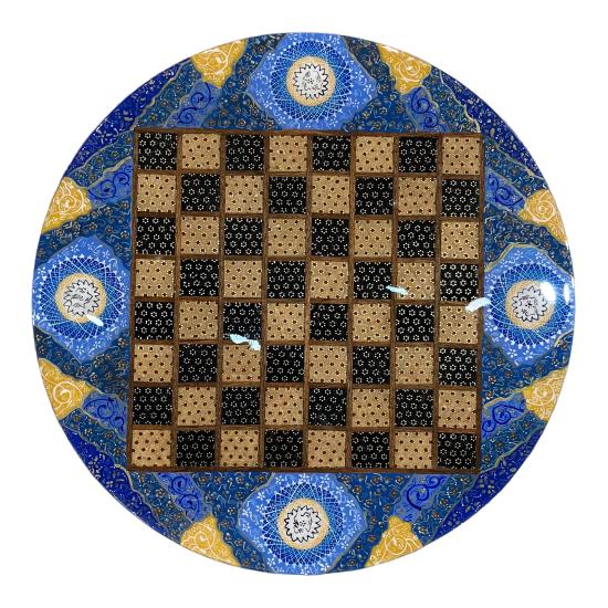 EBRISEM | 40 cm Daire El Yapımı İran Hatem Satranç