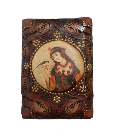 Deri El İşlemesi Kart Kutusu (13.5cm x 9.5 cm)