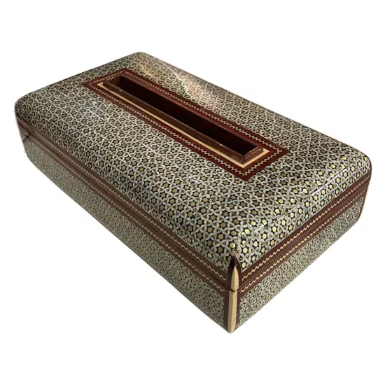 EBRISEM Gallery | Handmade Khatam Inlay Napkin Box | 15 x 26 cm