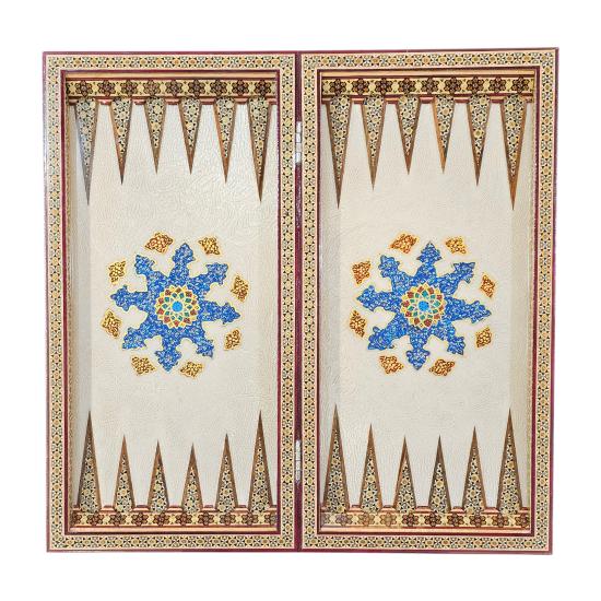 İran’ın El İşlemesi Hatem ve Minyatür Tavla ve Satranç - 50x50 CM
