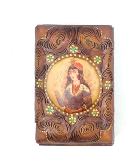 Deri El İşlemesi Kart Kutusu (13.5cm x 9.5 cm)