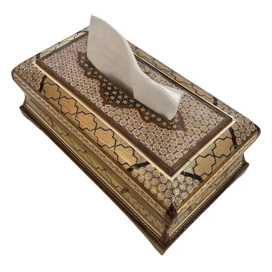 EBRISEM Gallery | Handmade Khatam Inlay Napkin Box | 15 x 26 cm