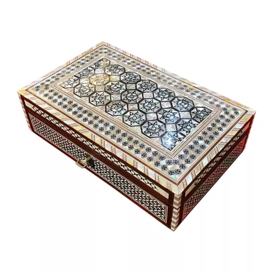 Egyptian Mother-of-Pearl Inlaid Jewelry Box | 16x26 cm