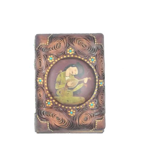 Iranian Handmade Leather Card Box (13.5cm x 9.5 cm)