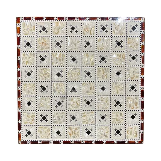 Egyptian Mother-of-Pearl Chess Board | Handmade 35x35 cm