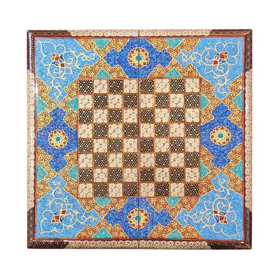 İran’ın El İşlemesi Hatem ve Minyatür Tavla ve Satranç - 50x50 CM