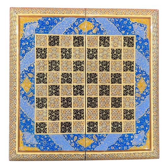 İran’ın El İşlemesi Hatem ve Minyatür Tavla ve Satranç - 30x30 CM