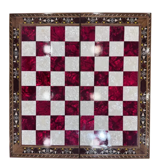 Sadaf İşlemeli Satranç | 44x44 cm El Sanatı | Ebrisem Gallery