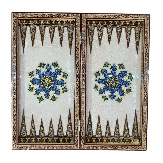 İran’ın El İşlemesi Hatem ve Minyatür Tavla ve Satranç - 50x50 CM