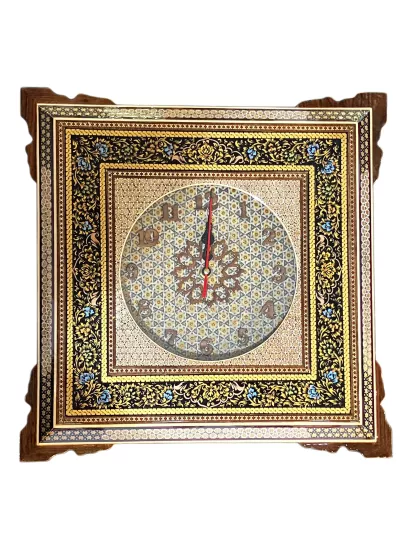 Iranian Hatam Work Clock Size : (35 x 35) cm