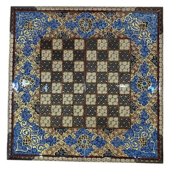 İran’ın El İşlemesi Hatem ve Minyatür Tavla ve Satranç - 50x50 CM