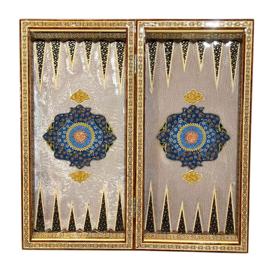 İran’ın El İşlemesi Hatem ve Minyatür Tavla ve Satranç - 50x50 CM