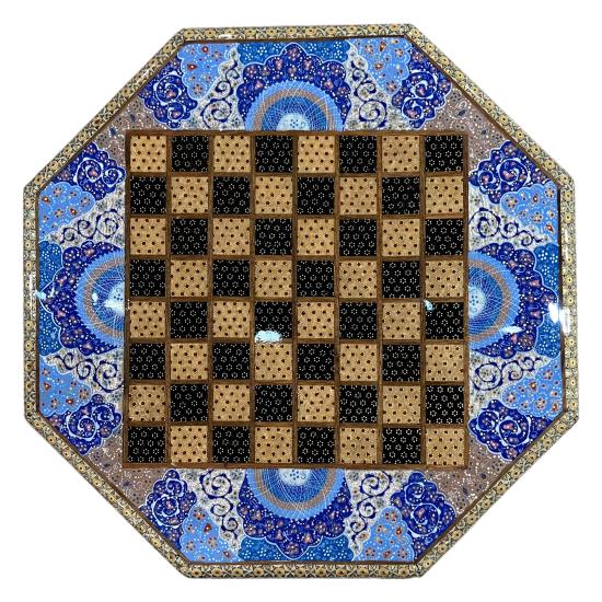 İran’ın El İşlemesi Hatem Mine Kombinli Satranç - 8 Köşeli 40x40 CM
