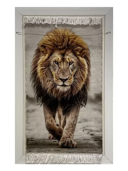 EBRISEM | Zafer Aslanı El Dokuma İran Tablo Halısı 75x132 cm