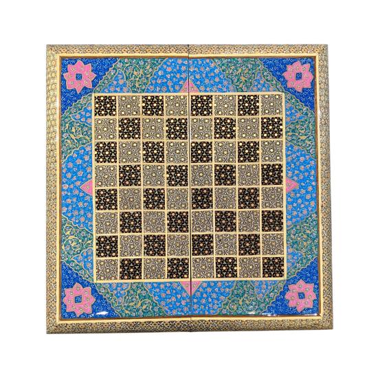 İran’ın El İşlemesi Hatem ve Minyatür Tavla ve Satranç - 40x40 CM